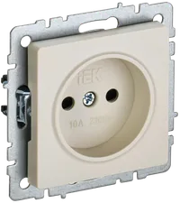 BRITE Socket 1-gang without earthing with protective shutters 10A RSsh10-2-BrKr beige IEK
