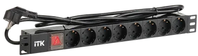Горизонтальные 19" PDU от ITK прекрасно справляются с задачей по электроснабжению сетевого оборудования в шкафах и стойках, а также с требованием защиты от токов короткого замыкания и перенапряжения. Изготавливаются блоки розеток из высококачественных термостойких материалов и пластмасс, оснащаются выключателем со светоиндикацией и соответствуют российским и международным стандартам качества. Горизонтальные PDU соответствуют стандарту 19" (482,6 мм) и устанавливаются с помощью кронштейнов на 19" профиль, при этом положение кронштейнов можно менять.