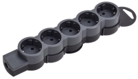 STANDARD Колодка для удлинителя с заземлением К05 5 мест черный IEK