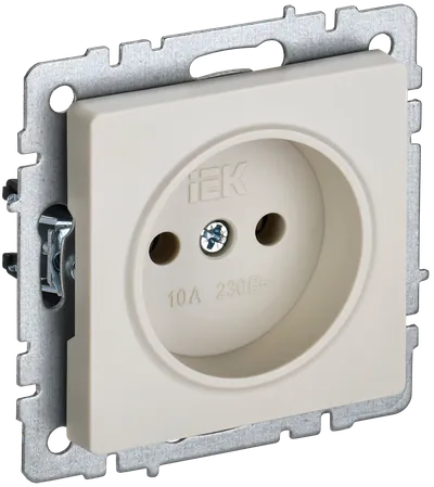 BRITE Socket without ground without shutters 10A PC10-1-0-BrKr beige IEK