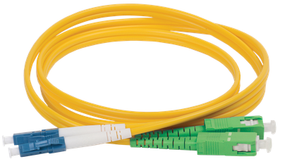 ITK Оптический коммутационный переходной шнур (патч-корд), для одномодового кабеля (SM), 9/125 (OS2), SC/APC-LC/APC, двойного исполнения (Duplex), LSZH, 15м