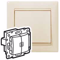 VALENA DIY Выключатель 2-клавишный с подсветкой схема 5L 10А безвинтовое крепление слоновая кость