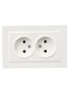 BRITE 2-gang socket without earthing without protective shutters 10A, complete RS12-2-BrZh pearl IEK2