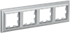 BRITE Рамка 4-местная РУ-4-Бр алюминий/алюминий IEK0