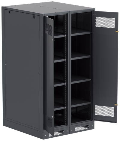 ITK LINEA B Шкаф (пустой) 1700х900х950мм двустворчатая металлическая дверь черный