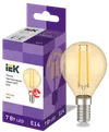Лампа светодиодная G45 шар золото 7Вт 230В 2700К E14 серия 360° IEK0