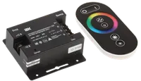 Controller with PDU, radio (black) RGB 3 channels 12V, 6A, 216W IEK