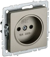 BRITE 1-gang socket without earthing with protective shutters 10A RSsh10-2-BrSh champagne IEK