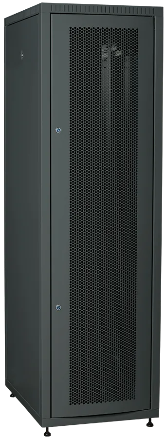 ITK LINEA E Шкаф напольный сетевой 19" 42U 600х800мм перфорированная передняя дверь задняя металлическая черный