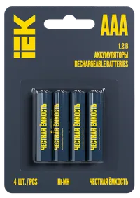 GREEN Ni-MH AAA 1100mAh battery (4pcs/blister) IEK
