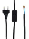 Portable cords with plug and socket USH-1kW 2x0,75/2m, black IEK3