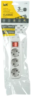 Portable socket dismountable with a switch. k03V 3 sockets CLASSIC IEK1