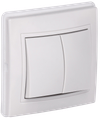 KVARTA Выключатель 2-клавишный 10А IP44 ВС10-2-0-КБ-44 белый GENERICA0