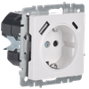 BRITE Розетка 1-местная с заземлением с защитными шторками 16А с USB A+C 18Вт РЮш11-1-БрБ белый IEK4