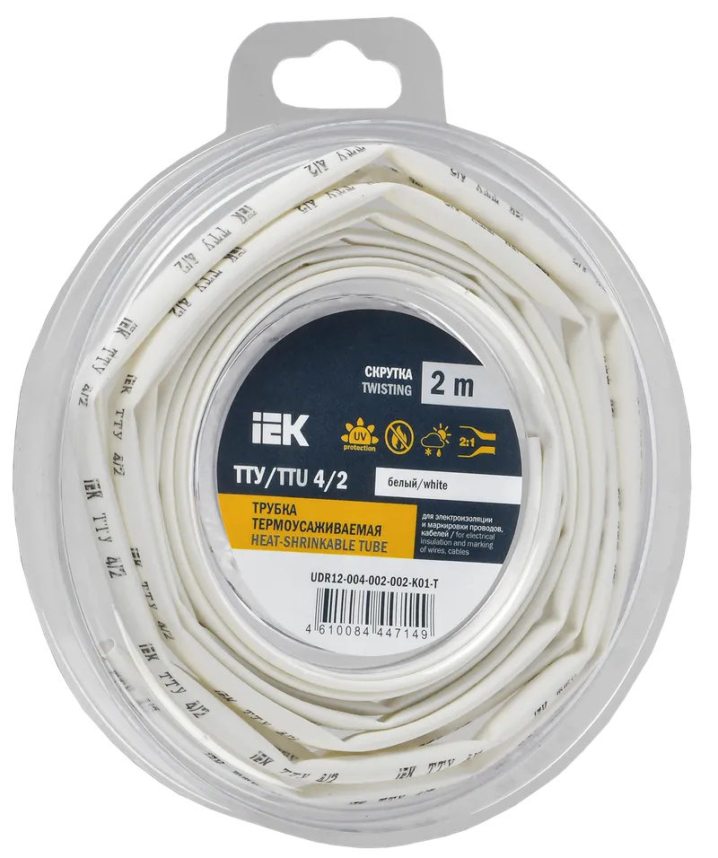 Heat shrink tubing TTU ng-LS 4/2 white (2m/pack) IEK