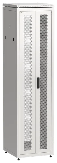ITK LINEA N Шкаф сетевой 19" 47U 600х600мм двери передняя двустворчатая перфорированная задняя перфорированная серый