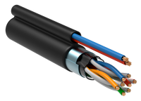 ITK Витая пара F/UTP кат.5Е 4х2х24AWG solid LDPE + кабель питания 2x0,75мм2 305м черный