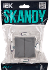 SKANDY Выключатель 2-клавишный проходной 10А SK-V05Gr серый IEK1