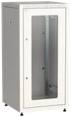 ITK LINEA E Шкаф напольный сетевой 19" 24U 600х600мм стеклянная передняя дверь задняя металлическая серый0
