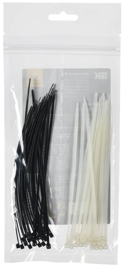 Set of clamps 2.5x150 (25 white; 25 black) (50pcs/pack) IEK