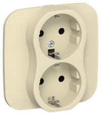 FLITE Розетка 2-местная с заземлением без защитных шторок безвинтовое крепление 16А РС12-1-А-ФлН навахо IEK