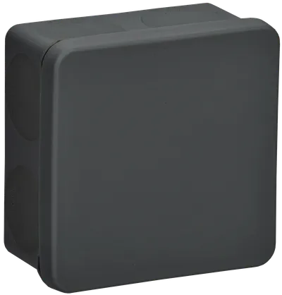Коробка распаячная двухкомпонентная КМ42455 для открытой проводки безгалогенная (HF) 100х100х50мм IP67 8 вводов черная IEK