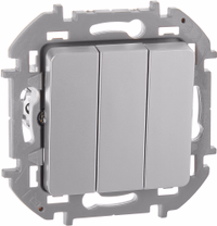 INSPIRIA Выключатель 3-клавишный схема 05 10АХ алюминий