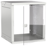 Шкаф настенный 19" 12U 600х600мм стеклянная дверь серый GENERICA
