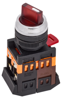 Переключатель АNСLR-22-3 на 3 фиксированных положения красный неон/240В I-O NO+NC GENERICA