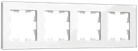 BRITE Frame 4-gang RU-4-2-BrB glass white IEK
