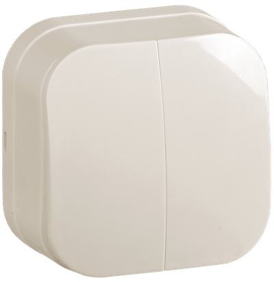 GLORY Выключатель 2-клавишный для открытой установки 10А ВС20-2-0-ХК кремовый IEK