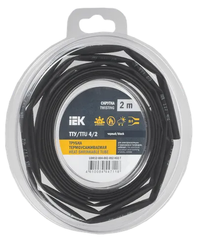 Heat shrink tubing TTU ng-LS 4/2 black (2m/pack) IEK