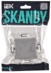SKANDY Выключатель 2-клавишный с индикацией 10А SK-V09S серебряный IEK1