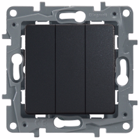ETIKA Выключатель 3-клавишный 10АХ схема 05 антрацит