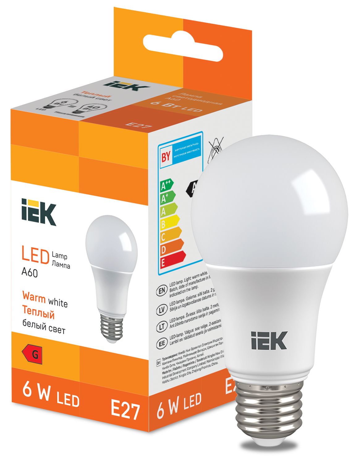 LED Bulb A60 510lm 3000K E27 IEK