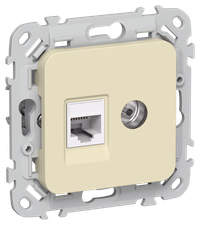 FLITE Розетка 2-местная RJ45/TV категория 5Е UTP РКТВ5е-2-0-ФлН навахо IEK