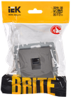 BRITE Розетка компьютерная RJ45 кат.6 РК11-БрС сталь IEK1