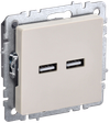 BRITE Розетка USB A+A 5В 3,1А РЮ10-1-БрКр бежевый IEK0