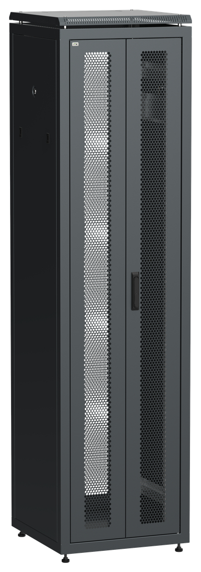ITK LINEA N Шкаф сетевой 19" 47U 600х600мм двери передняя перфорированная задняя двустворчатая перфорированная черный