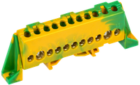 TEKFOR Шина PE "земля" в комбинированном DIN-изоляторе "Стойка" 8х12-11-ЖЗ IEK