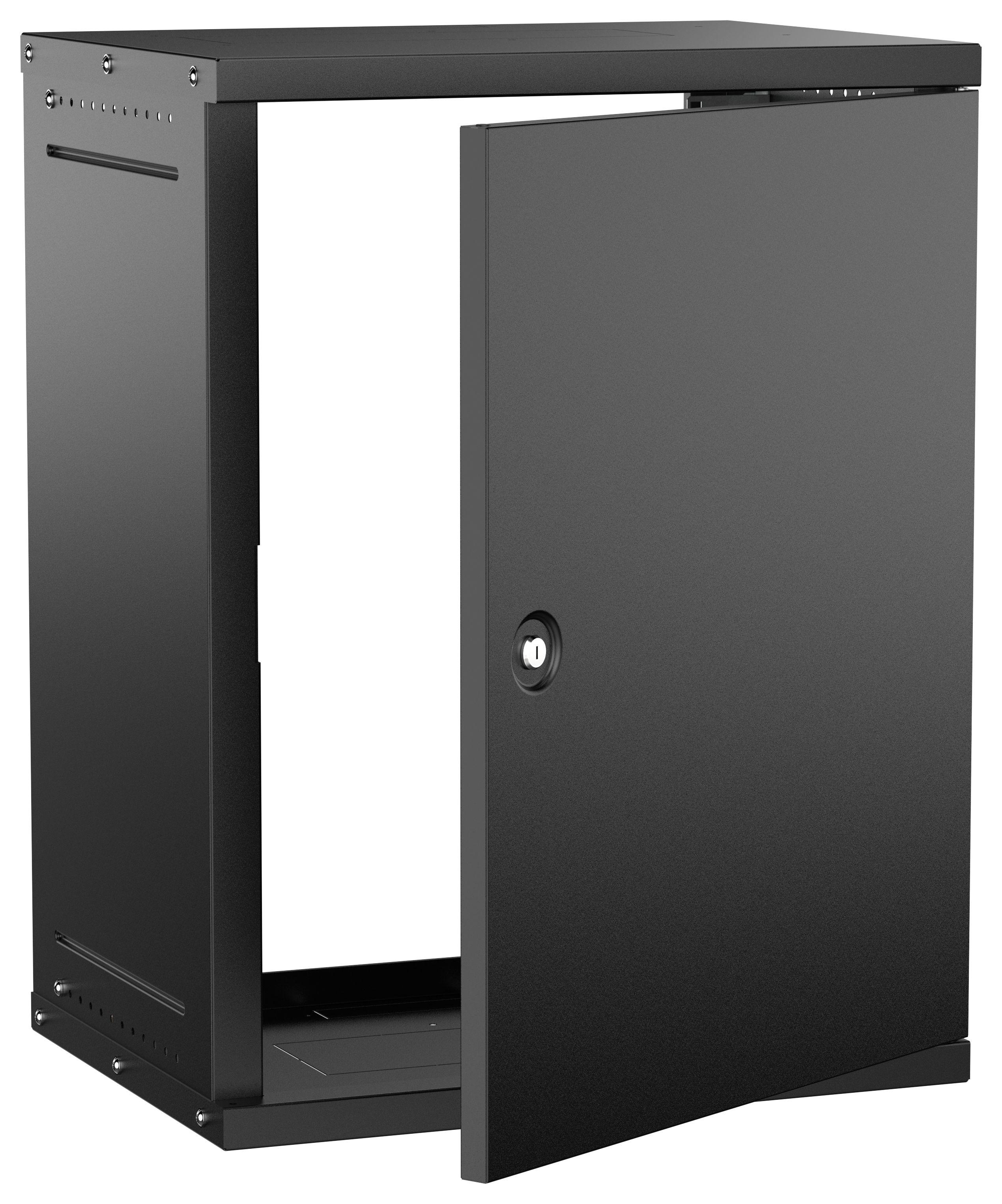 Шкаф настенный 15U 600х450мм металическая дверь черный GENERICA (LWE5-15U64-MF-G)