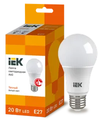 LED lamp A60 pear 20W 230V 3000K E27 IEK