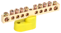 Neutral insulated bus bar with one corner insulator SHNI-6x9-10-U1-ZH IEK