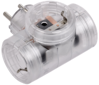 STANDARD Тройник Т-01/03 3 места с заземлением 16А прозрачный IEK