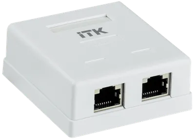 ITK Настенная информационная розетка RJ45 кат.6 FTP 2-порта