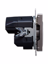 BRITE Розетка 1-местная с заземлением с защитными шторками 16А с USB A+A 5В 2,1А РЮш10-1-БрС сталь IEK2