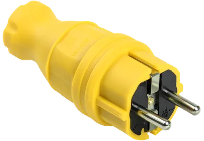 VBp3-1-0m Plug straight OMEGA IP44 rubber yellow IEK