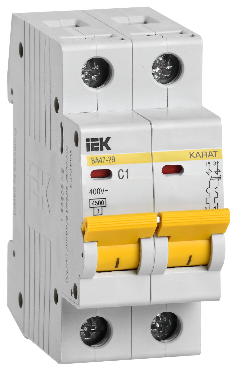 KARAT Автоматический выключатель ВА47-29 2P B 1А 4,5кА IEK (MVA20-2-001-B)
