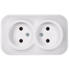 GLORY Розетка 2-местная для открытой установки без заземления без защитных шторок 10А РС22-2-ХБм белый матовый IEK2
