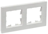 BRITE Frame 2-gang RU-2-Br white corrugated IEK